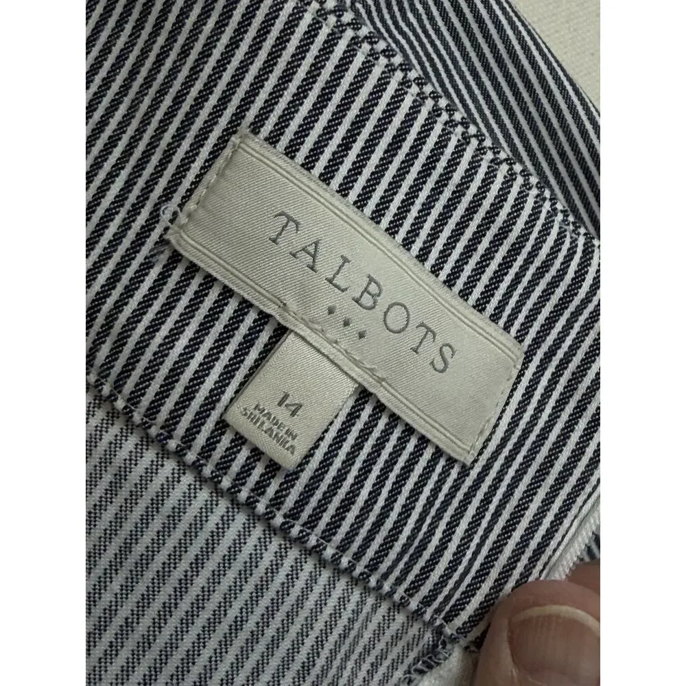 Loft Skirt size 8 Blue White‎ Pinstripes Seersucker Pockets Spring Summer Easter